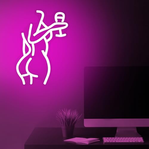 Image of Sexy Lady Back Neon Sign, Led Night Light Pink Woman Neon Light for Bedroom Man Cave Bar Gaming Room Wall Art Decor Gifts