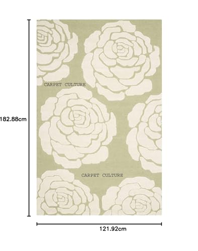 Image of Carpet Mahal Handmade Handwoven Tufted Made of 100% Soft Blended Wool Export Quality Carpets with 1 Inch Thickness (4x6 Feet) Color Multi