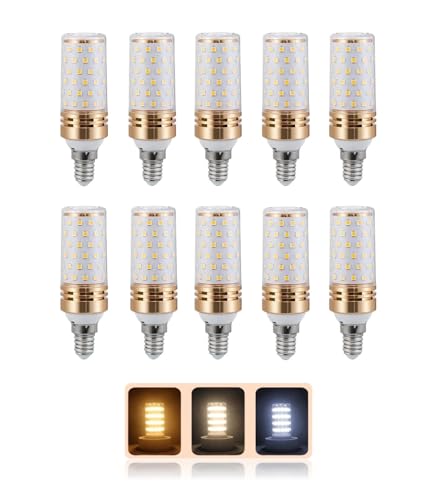 E14 LED Bulb (10 Packs) 3 Color Changing to Daylight | Warm White | Cool White 16W Equivalent to 120W Incandescent Bulb & 90% Electricity Bill Saving uses for Chandliers Wall & Table Lamps etc.