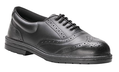 Portwest Chaussure Ville Brogue Steelite S1P, Couleur: Noir, Taille: 43, FW46BKR43