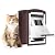ALUMANI Cat Door for Wall, Cat Door for Interior and Exterior Wall, Pet Door with Double Magnetic Flaps, Double Lock Panels, Steel Frame and Telescoping Tunnel, Small, Coffee Color