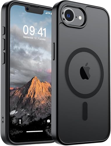 Image of iPhone 16e Magsafe Hard Back Case | Matte Design & 360 Protection | Military-Grade Apple iPhone 16e Cover | Strong Magnet Back - Black