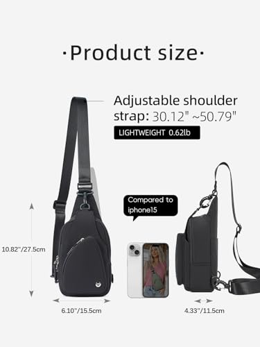 WESTBRONCO Small Sling Bag for Women Nylon Crossbody Sling Backpck Lightweight for Travel Casual Daily4