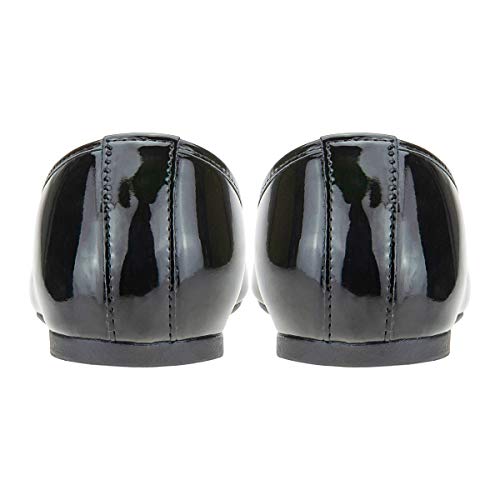 Sapatilha Feminina Sapato Rasteira Rasteirinha Conforto Moda Eleganteria Tamanho:35;Cor:Preto Verniz