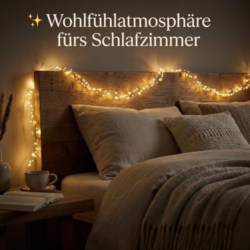 Afaiup Lichterkette Perlen, 2m 20 LED lichterkette innen batterie mit Timer – Ansicht 5