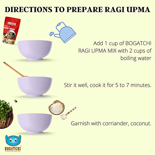 Image of BOGATCHI Quick Meals - Ready to Cook Authentic RAGI UPMA - 200 g , Ready to Eat Millet Upma Meal and Tasty Instant Meal, 100% Natural Ingredients, No Preservatives, No Artificial Flavours & Colours