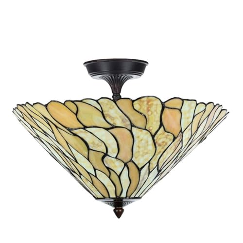 Plafonnier Tiffany Jade Ø 50 Art Deco Trade pour salon