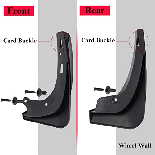 Image of Mud Flaps for Tesla Model 3 2016-2023 Splash Guards ABS Matte Carbon Fiber Front Rear Fender Protection Mudflaps No Need to Drill Holes (Set of 4,ABS Matte Carbon Fiber)