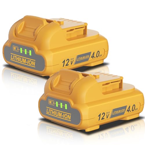 Nonbliep 2Pack 4000mAh Replacement for Dewalt 12V Battery Compatible with Dewalt 12 Volt Battery Lithium Max DCB121 DCB123 DCB122 DCB124 DCB125 DCB127 Cordless Power Tools