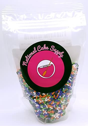 Ncs Halloween - White, Orange, Black, Purple, And Lime Green Edible Jimmies Sprinkles - 7 Ounces / Great For Cupcakes, Cookies, Cakes, Cakes Pops. #TOP2