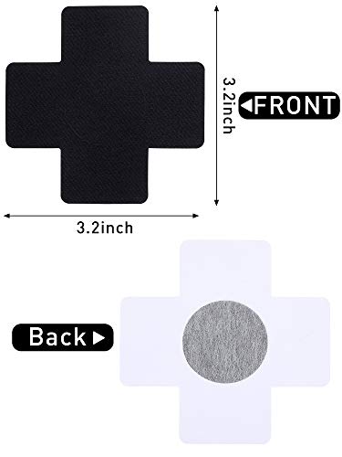 Image of 50 Pairs Nipple Cover Pasties Disposable Nipple Covers No-Show Satin Breast Petals Stickers Self Adhesive Petal Bra Pasties for Women Black