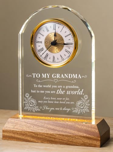 MakerTick Grandma Gifts - Birthday Mother's Day Christmas LED Glass Clock