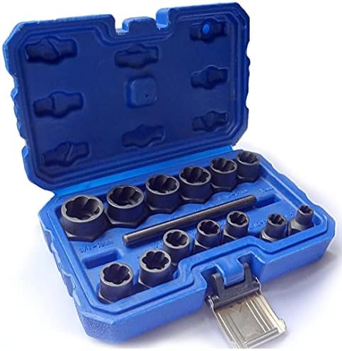 Ritzybiz Impact Nut & Bolt Extractor Set, Nut Removal Extractor Socket Tool Set, Metric Bolt Extractor Set, Bolt Remover Tool Set (14 Pcs)
