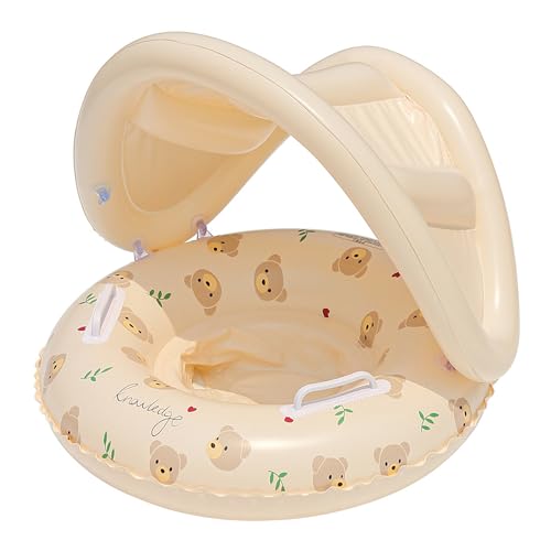 Flotteur de piscine pour bébé avec auvent ours rétro et siège gonflable