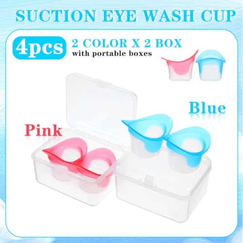 image for Ptwola 4 Pcs Silicone Eye Wash Bath Cups Portable Plastic Measuring Cl