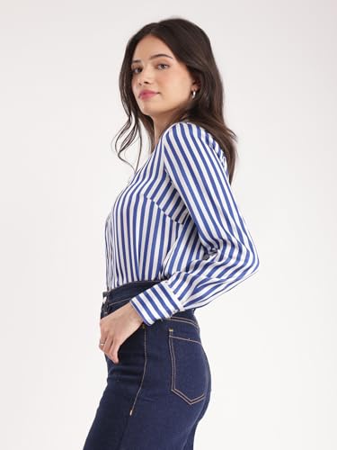 Image of FableStreet Women Shirts | Comfort Fit Spread Collar | Premium Satin Fabric for Formal, Business Casual