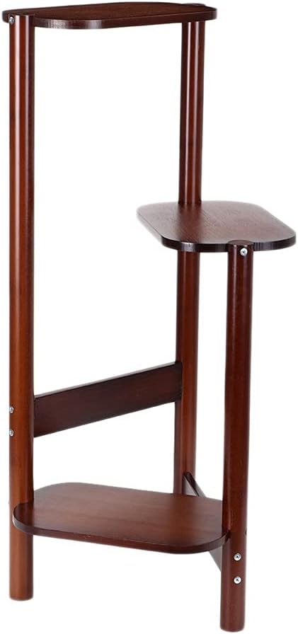 Display Shelves Flower Planter Pot Stands Storage Shelf Support for Flowers Indoor Outdoor Yard 3 Tiers(Wood)