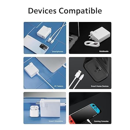 Image of Original 120W Super- Turbo Hyper Charging Combo for Xiaomi Redmi Note 9 /9 Power /9 Prime /Note 10 /Poco M2 Pro /Note 7 Pro /Note 9 Pro /Note 8 /Note 7 /Mi A1 /Mi A2 /Mi A3,USB Type C,White (TEN25)