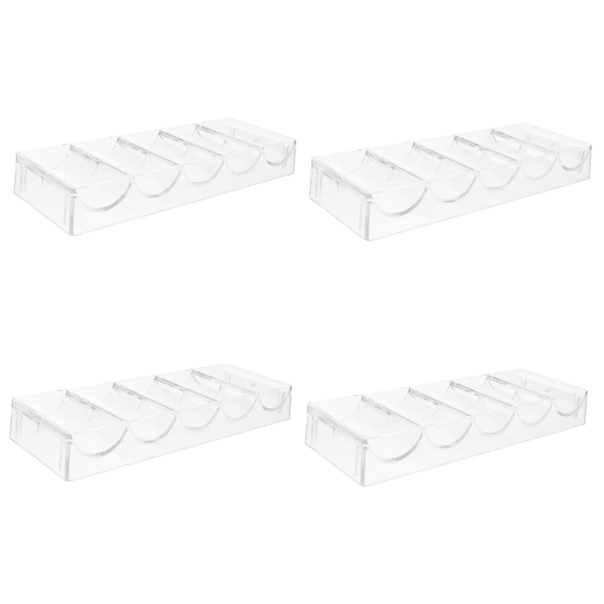 MOLUCKFU 4pcs Box Poker Chip Case Sturdy Acrylic Chip Storage Box Poker Tray Large Capacity for Games