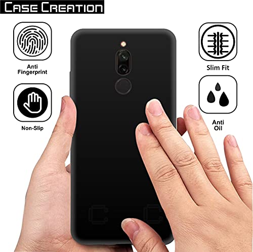 Image of Case Creation for Redmi 8 2020 Back case, Xiaomi Redmi 8 Slim Flexible Smart Look case with 360 Camera All Angle Protection (Pure Black)