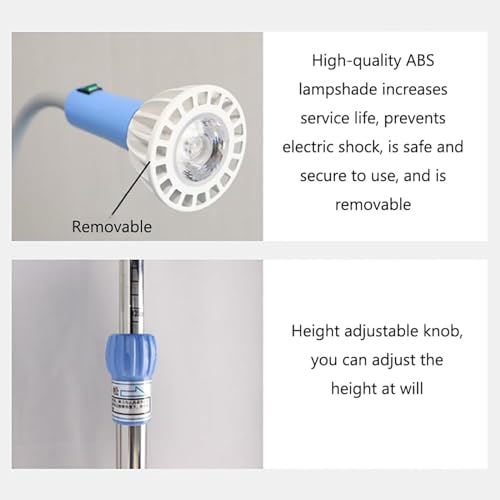 LED Untersuchungsleuchte für Gynäkologie, 6000-6500K Chirurgische Lampe mit Einstellbarer Höhe 1,1-1,8m, 360° Drehung, Leise Räder, Langlebiger ABS-Schirm für Medizinische und Veterinärmedizin