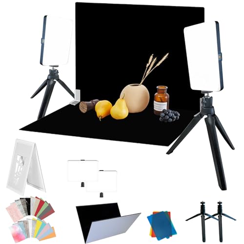 14PCS Absorbent Black Flocked Photography Backdrop Boards Studio with 2PCS