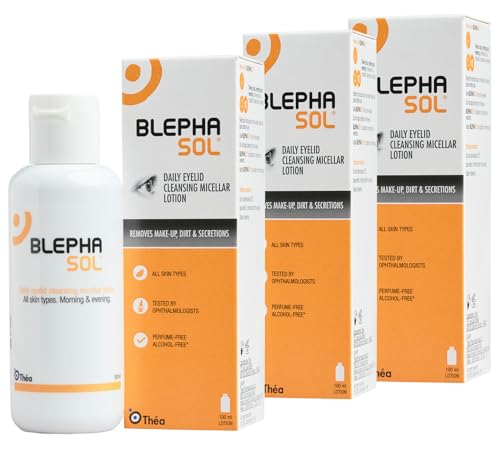 Blephasol Micellar Eyelid Cleansing Lotion | Gentle Removal of Dirt & Makeup | Suitable for Sensitive Skin/Eyelids | Perfume & Alcohol-Free | 3 PACK | 3 x 100 ml Bottle