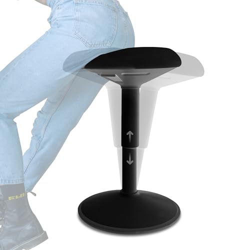 Backerz Tabouret Ergonomique à Bascule - Tabouret Reglable en Hauteur 40 à 60cm - Siège Actif Compact - Maison, Bureau, École - Coussin en Mousse,...