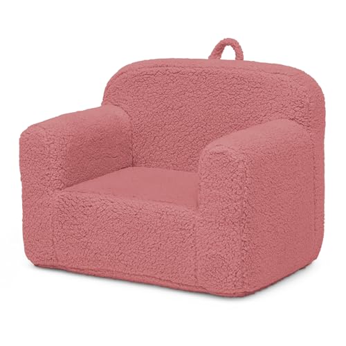 Image of Delta Children Sherpa Cozee Chair - Foam Kids Chair for Ages 18 Months and Up, Rose