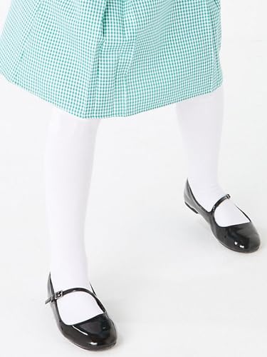 Image of COTTON DAY Kids Girls School Dress Cotton Tights Black White Navy Blue Burgundy