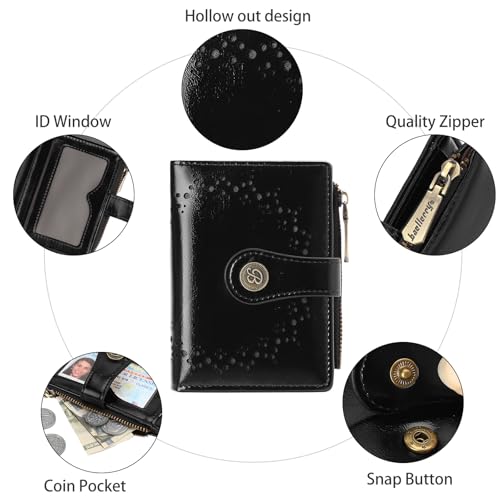 Image of Small Wallet for Women Bifold Credit Card Holder Compact Women Wallet with Zipper Coin Pocket