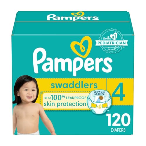 Image of Pampers Baby Diapers - Swaddlers - Size 4, 120 Count, Ultra Absorbent Disposable Infant Diaper