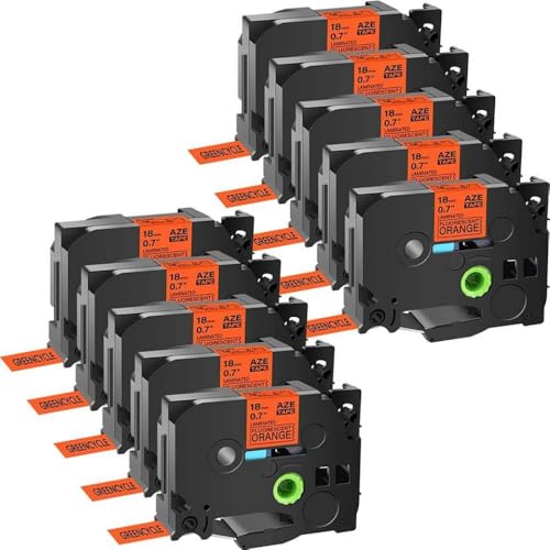 �u�����~�l�[�g���x���e�[�v 5 10PK 6-24 �~�����[�g�� PT-D600 PT-D400AD PT-D450 P900W ���x���v�����^�ƌ݊�������(10P Fluo orange)