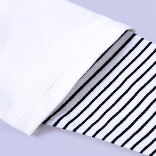 Kids Girls Boys Cotton 2 in 1 Tops Unisex Baggy Striped Long Sleeve Crew Neck Shirts Autumn Comfy Tops Tees Clothes2