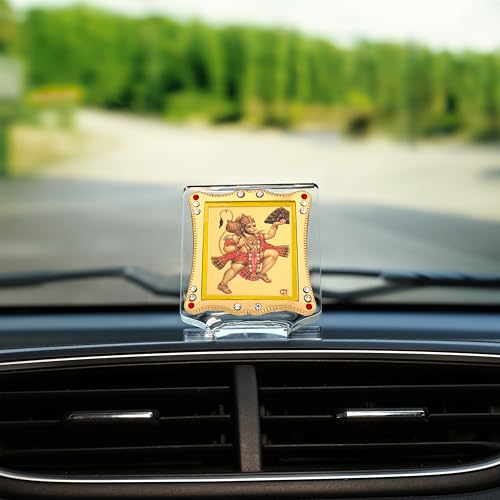 Image of Hanuman Ji Car Dashboard | Showpiece Decor Religious Frame for Pooja, Prayer and Gift