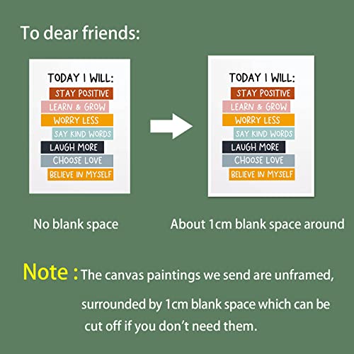 Inspirational-Quote-Today-I-Will-Canvas-Wall-Art-Motivational-Daily-Positive-Affirmation-Aesthetic-Poster-Encouragement-Quote-Wall-Decor-Prints-Paintings-for-Kids-Nursery-Bedroom-12x16in-Unframed