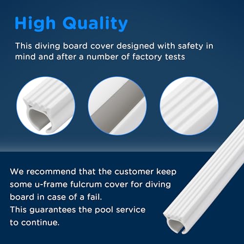 Apopip FC-100A U-Frame Fulcrum Cover Replacement for S.R.Smith Diving Board Parts, Diving Board Cover 18-Inch, White