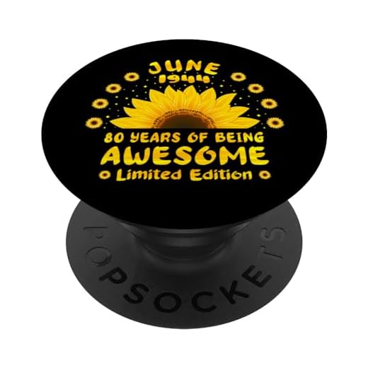 80 cumpleaños 80 años amantes del girasol nacidos en junio 1944 PopSockets PopGrip Intercambiable