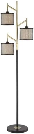 3-LITE Floor LAMP, Coffee/Metal NET SHD/Fabric, E12 B 40Wx3 LS-83109