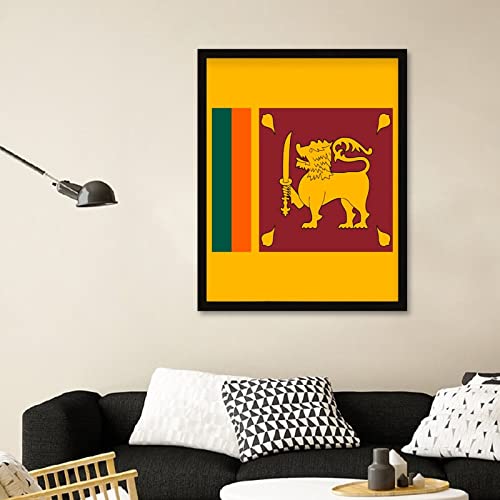 Drapeau du Sri Lanka en bois pour sublimer votre chambre exotique