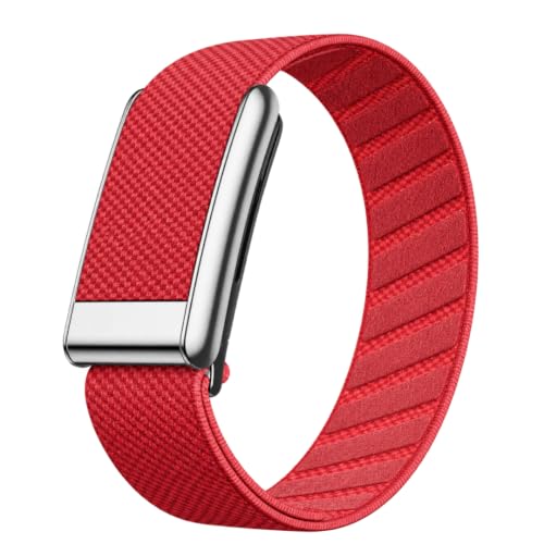 Image of Nylon Strap Compatible with Whoop 5.0 Band Strap - Durable, Adjustable Fitness Tracker Strap | Breathable, Comfortable Bands for Workout, Sleep, and Health Monitoring (Device Not Included) (Red & Titanium Silver)