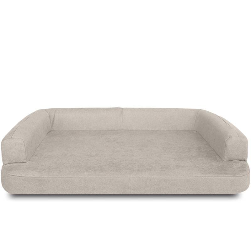 Ventadecolchones - Cama Ortopédica para Perro Deluxe Desenfundable - Grande: 120 x 75 cm - Tela Antimanchas Suave Crudo - 3 cm de Visco + 7 cm de Espuma