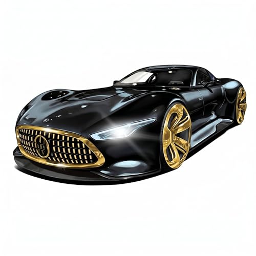 Image of Bold Black AMG Vision Gran Turismo SUV Car 1:32 Scale Diecast Model | Alloy Metal Pull Back Toy Car with Openable Doors, Lights & Music | Die-Cast Collectible Toy Gift for Kids
