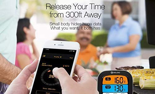 Smartphone app displaying current and target temperatures for cooking