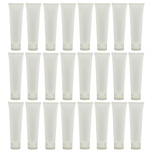 24PCS 100ml/3.4oz Empty Refillable Clear Plastic Squeeze Soft Tubes with Flip Cover Lotion Bottle Travel Sample Packing Cosmetic Makeup Container Storage Vials Jars for Facial Cleaner Toiletries