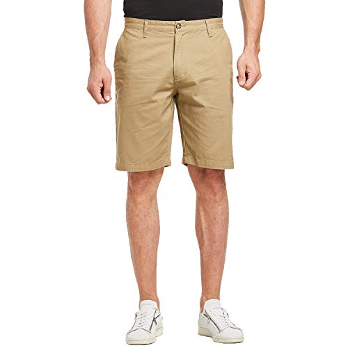 Tansozer Men's Shorts Casual Slim Fit Chino Shorts Dress Shorts (Khaki, Size 32)