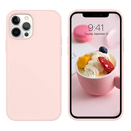 Coque silicone liquide premium rose avec doublure microfibre iPhone 2020