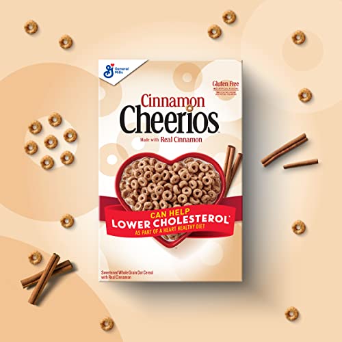 Image of Cheerios Cinnamon , Gluten Free Breakfast Cereal, 14.3 oz Box (Pack of 8)