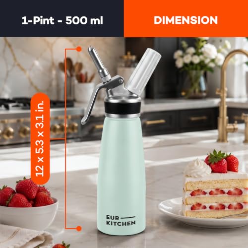 Image of EurKitchen Aluminum Whipped Cream Dispenser - Mint