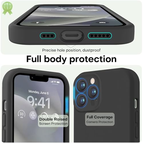 Image of LOVE 3000 Designed for iPhone 13 Pro Max Case, Premium Silicone with [Soft Anti-Scratch Microfiber Lining] Shockproof Protective Phone Case for Men Women Girls 6.7 inch, Black